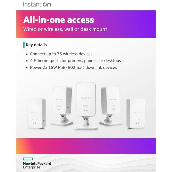 HPE Networking Instant On AP22D (US) - wireless access point - Wi-Fi 6 (S1U75A) - Picture 4 of 9